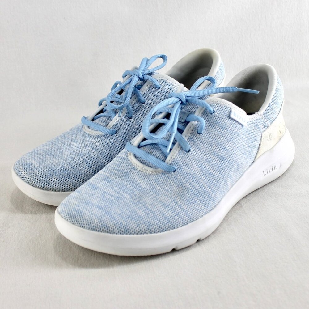 Kizik Madrid Eco Knit Athletic Shoes Womens Size 9.5 Mens 8 Blue Lace Up Sneaker